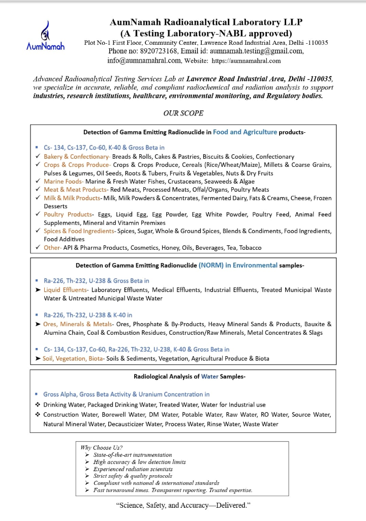 AumNamah NABL Scope of Accreditation